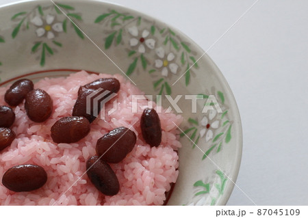 赤飯 甘納豆 甘納豆の赤飯 北海道の写真素材