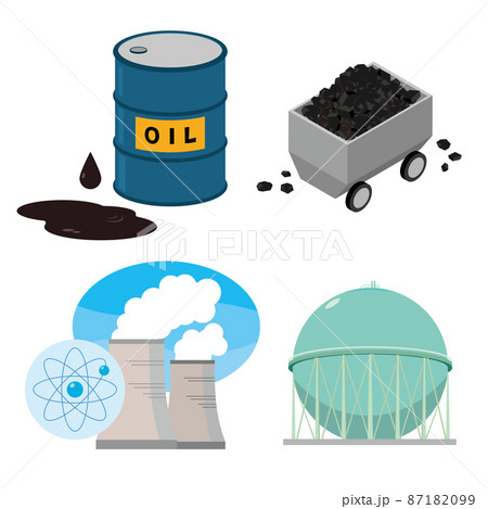 燃料 資源 石油 石炭のイラスト素材