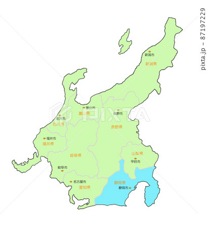 静岡県地図のイラスト素材