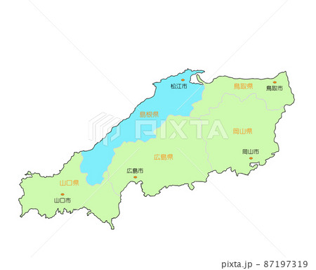 島根県地図のイラスト素材