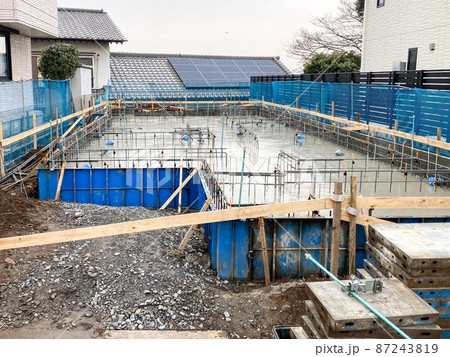 戸建て住宅の基礎工事の現場