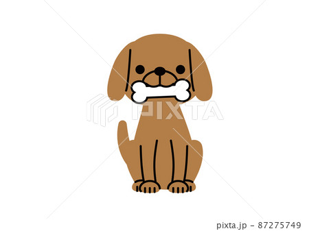 犬 骨 ベクター くわえるのイラスト素材