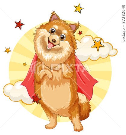 スーパーマン 犬 イラスト 可愛いの写真素材