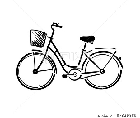 自転車 シンプル 単純 簡単のイラスト素材