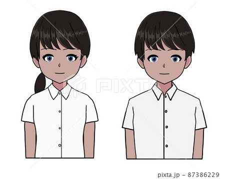 ワイシャツ Yシャツ 半袖シャツ シャツのイラスト素材