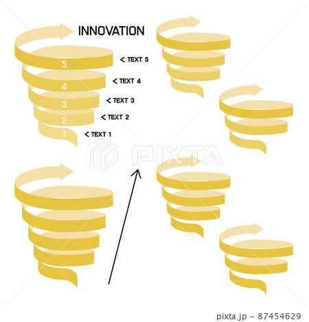 矢印 螺旋 スパイラル 渦のイラスト素材