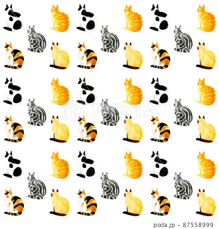 猫 動物 かわいい 後ろ姿のイラスト素材