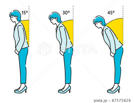 挨拶角度のイラスト素材