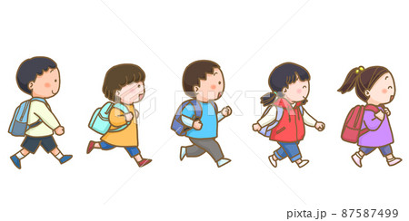 列 子供 幼児 人のイラスト素材