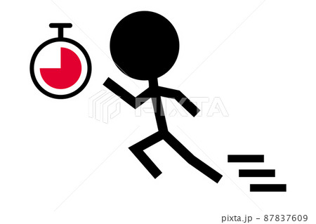 ランナー 棒人間 走る ランニングのイラスト素材