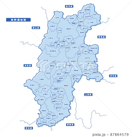 長野県地図のイラスト素材 長野県地図のイラスト素材
