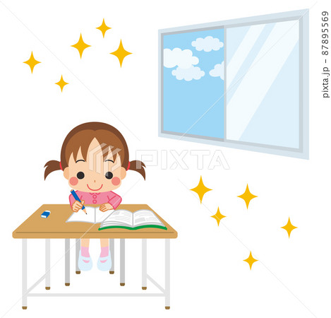 小さい女の子のイラスト素材