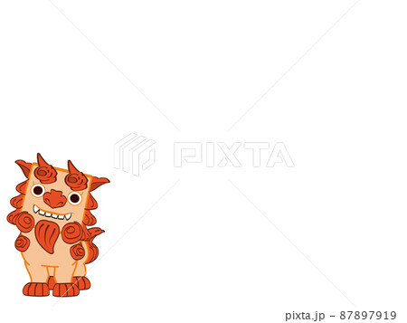 シーサー 獅子 キャラクター 沖縄のイラスト素材