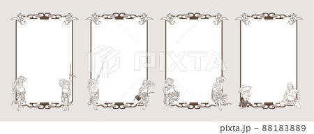 浮世絵　イラスト　フレーム付き アートフレーム》葛飾北斎(浮世絵)DX額「神奈川沖浪裏」 - 絵画や