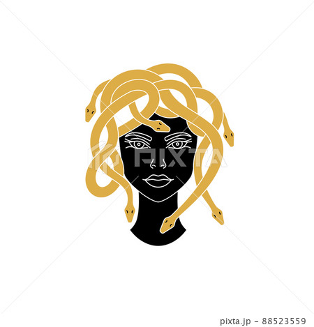 Medusa gorgon goddess, black silhouette vector - Stock Illustration  [105058943] - PIXTA