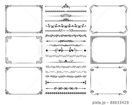 フレーム 枠 飾り罫 ベクターのイラスト素材