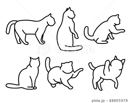 動物 哺乳類 シルエット かわいいのイラスト素材