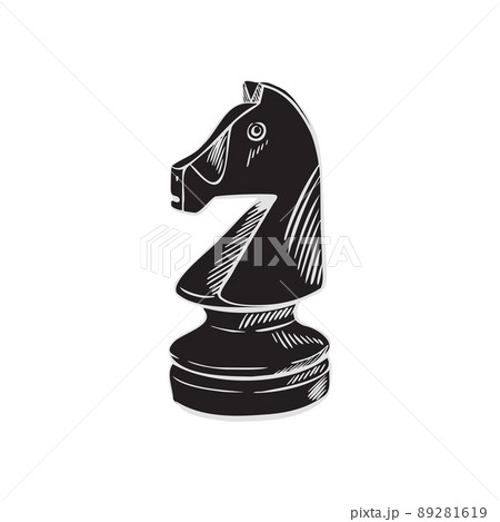 Set of chess pieces sketch. hand-drawn black - Stock Illustration  [95410990] - PIXTA