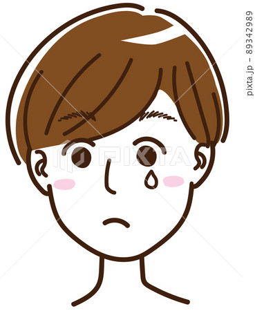 つらい顔のイラスト素材