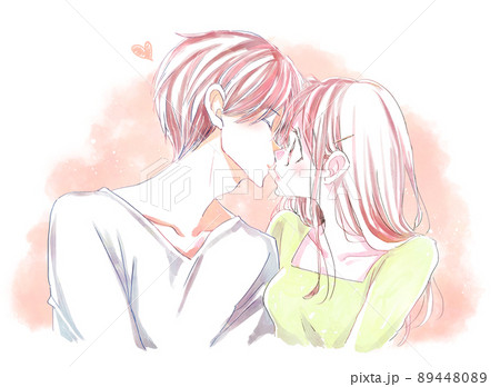 女の子 イラスト かわいい キスの写真素材 女の子 イラスト かわいい キスの写真素材