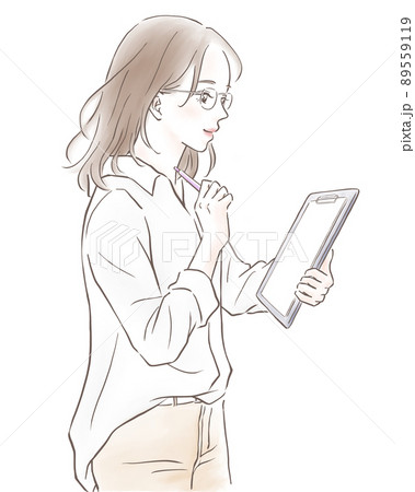 横顔美人のイラスト素材