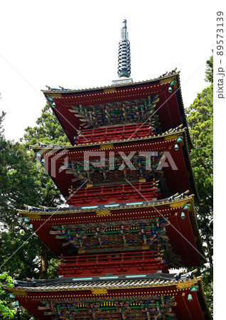 日光東照宮五重塔の写真素材