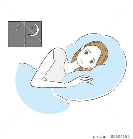布団に横になるのイラスト素材