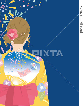 女性 女 後ろ姿 夜のイラスト素材 - PIXTA