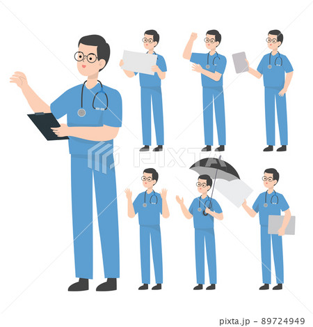 Doctor Character Design Presenting Conceptのイラスト素材