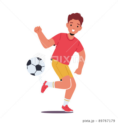 サッカー ボール キック 蹴るのイラスト素材