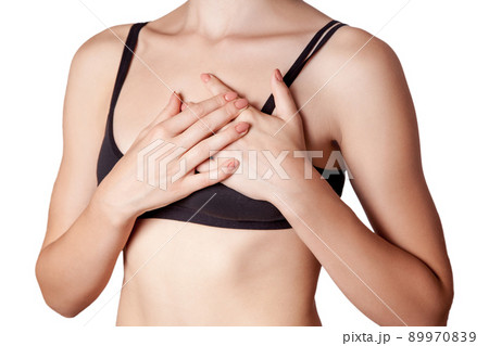 Top view of a woman with big breasts on a bed - Stock Photo [79115259] -  PIXTA