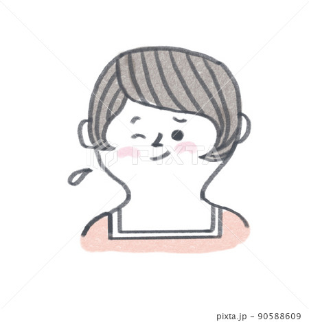 ごめん 女性 かわいいのイラスト素材