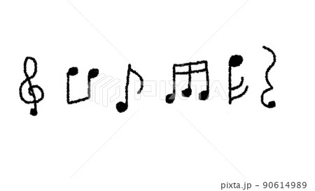 音楽 音符 モノクロ シンプルのイラスト素材