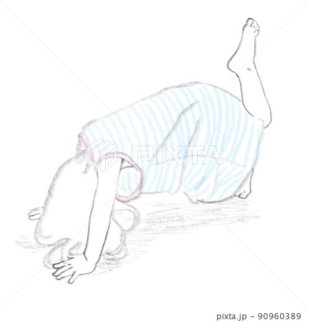 全身変なポーズ 女の子の写真素材