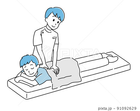 整体 施術 整体師 患者のイラスト素材