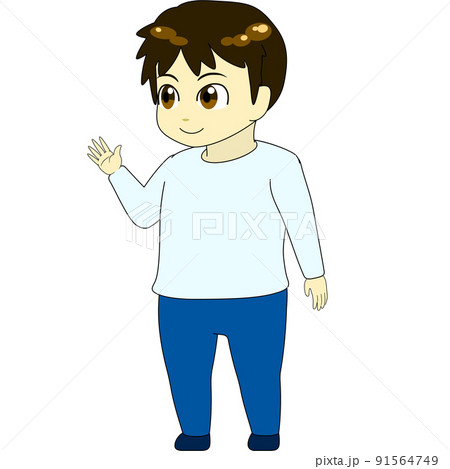 少年 横向き 子供 笑顔のイラスト素材