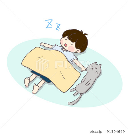 タオルケットのイラスト素材