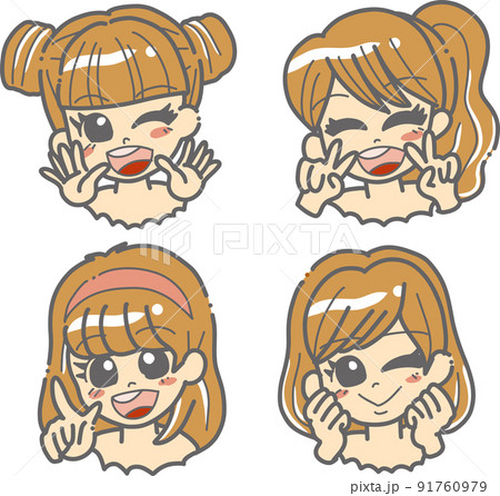 ボブ 女の子のイラスト素材