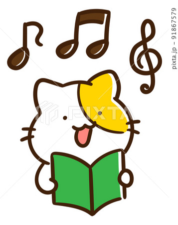 音符猫のイラスト素材