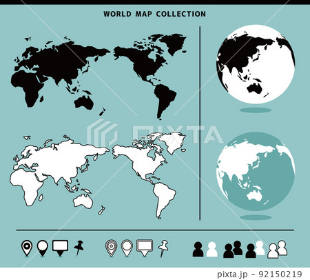 アジア 地図 日本 シンプルのイラスト素材