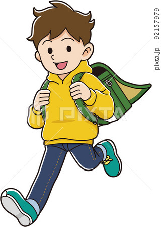 走る 子供のイラスト素材
