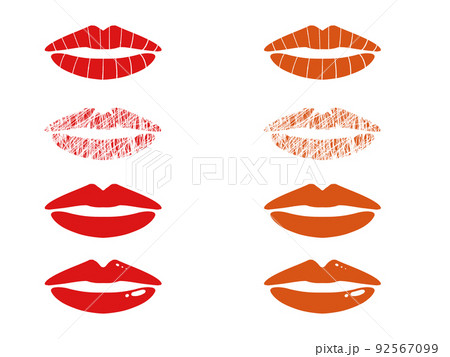 キスマーク 口 唇 口紅のイラスト素材