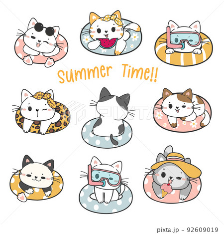 ねこ ネコ 猫 サングラスのイラスト素材