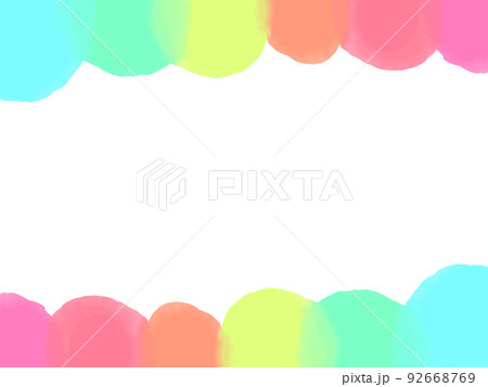 メッセージカード フレーム パステル 虹色のイラスト素材