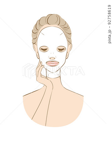 メイクシート 顔 女性 人物のイラスト素材