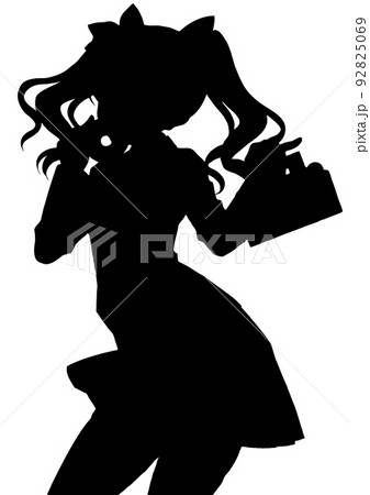 人物 イラスト モノクロ 白黒 シルエット 人のイラスト素材