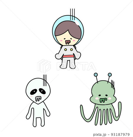 宇宙人 かわいいのイラスト素材