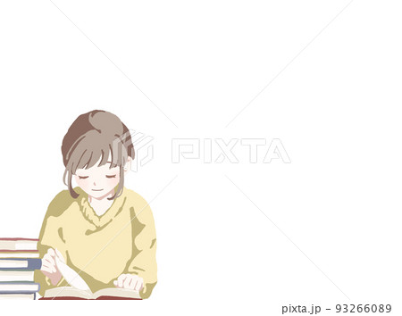 読書 本 読む 女の子のイラスト素材