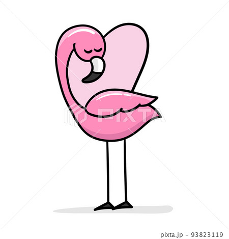 フラミンゴ かわいい ハート柄 背景 動物のイラスト素材 フラミンゴ かわいい ハート柄 背景 動物のイラスト素材