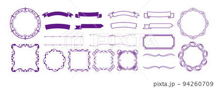 フレーム 枠 飾り枠 リボンのイラスト素材